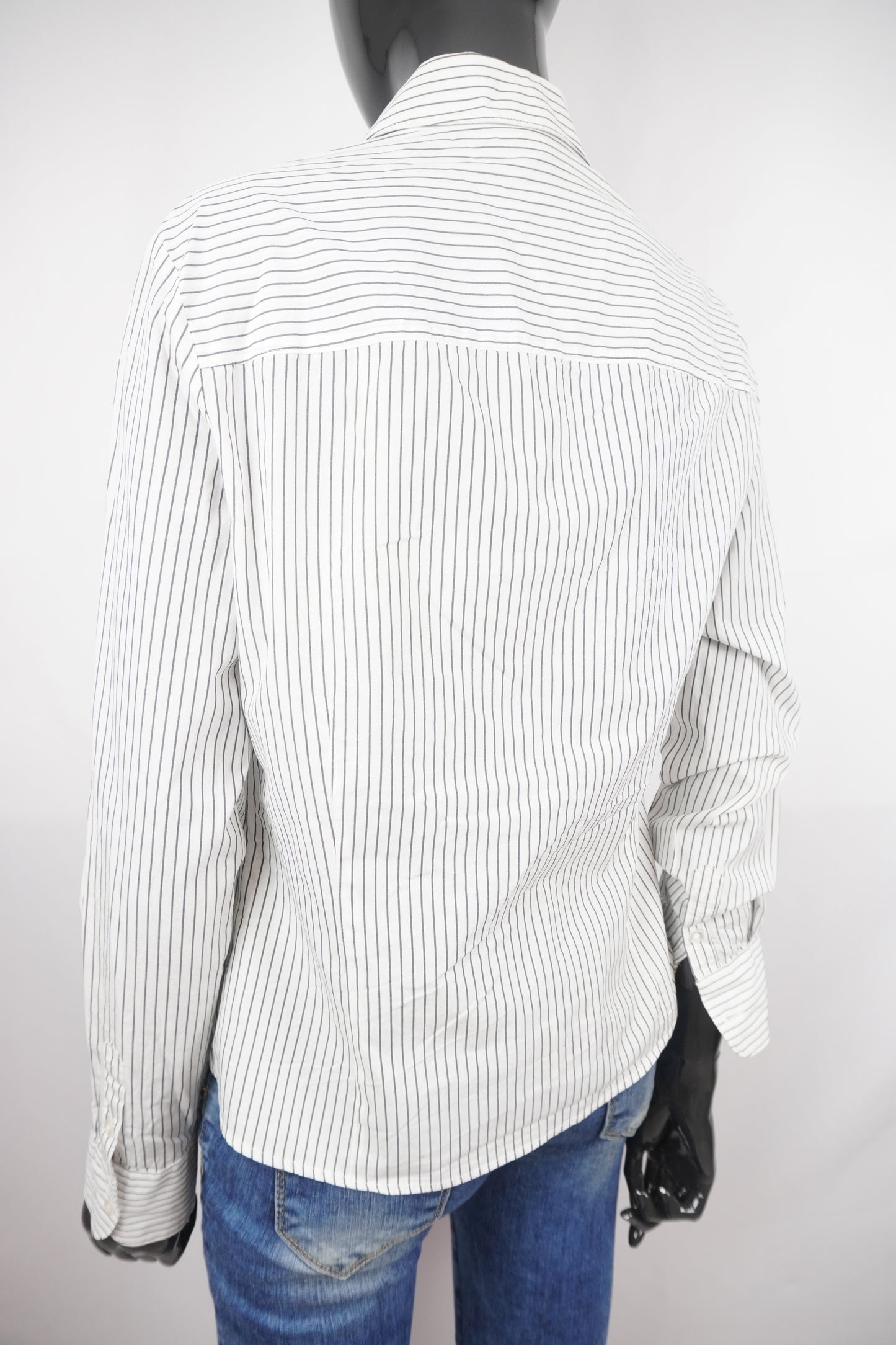 weiße Streifen-Bluse