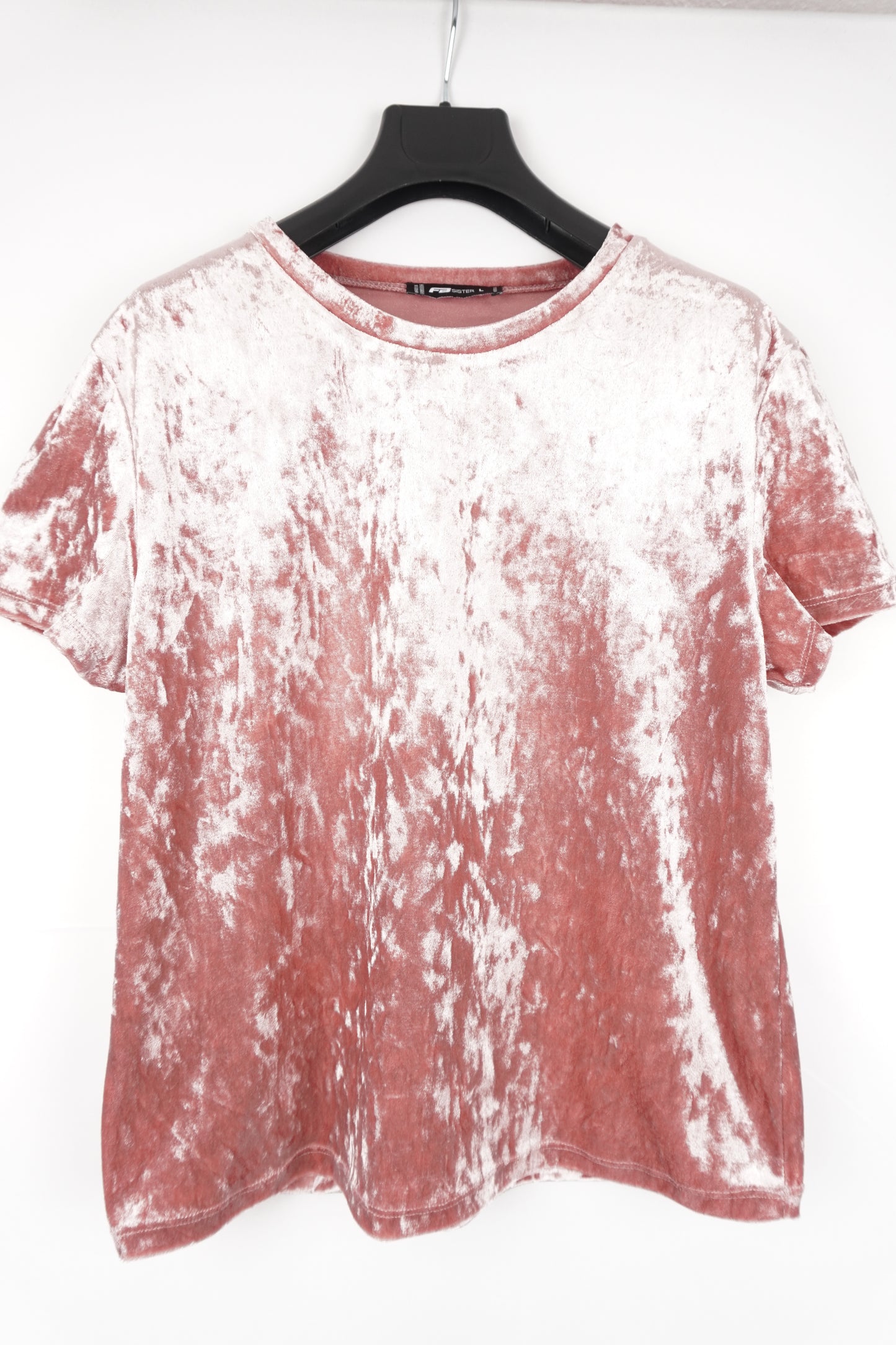 glänzendes Samtshirt rosa