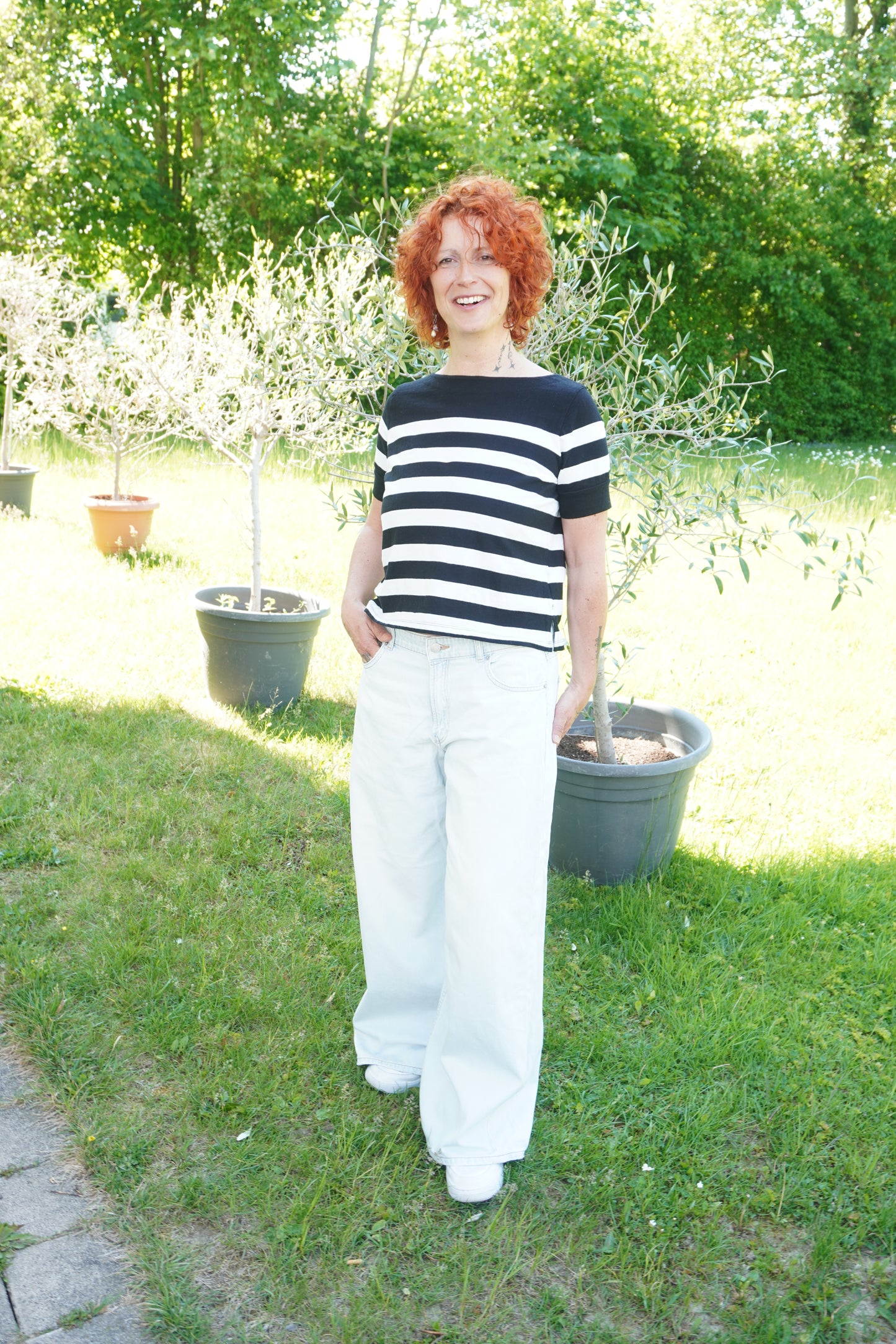 helle Jeans & Streifenshirt