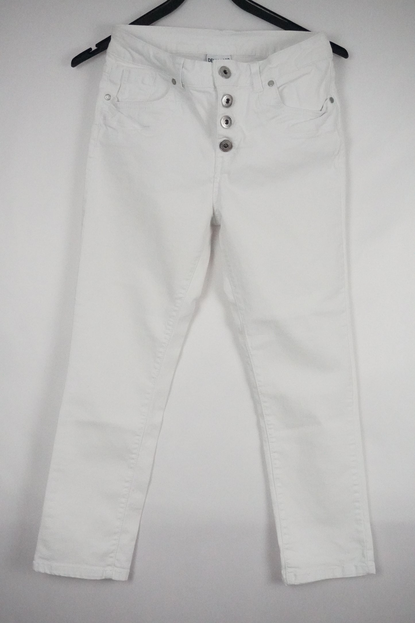 weiße Capri-Jeans