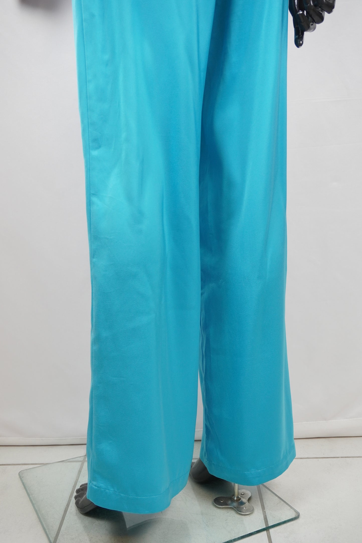Hose türkis Satin-Look