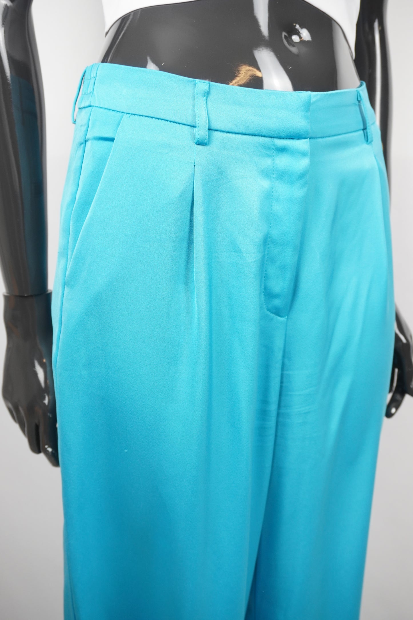 Hose türkis Satin-Look