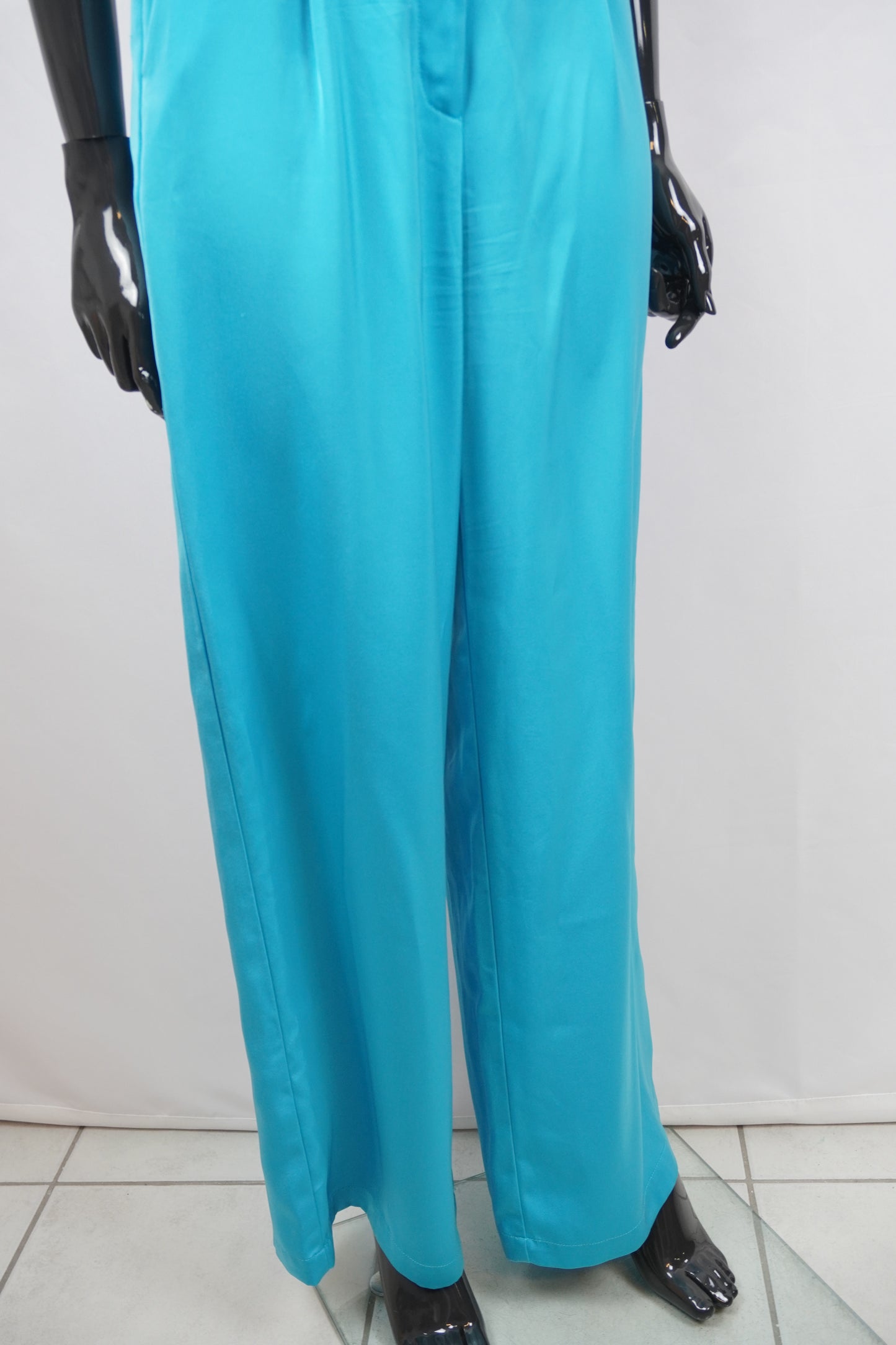 Hose türkis Satin-Look