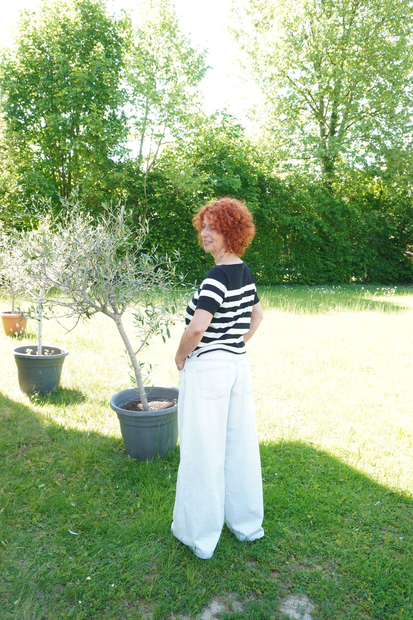 helle Jeans & Streifenshirt